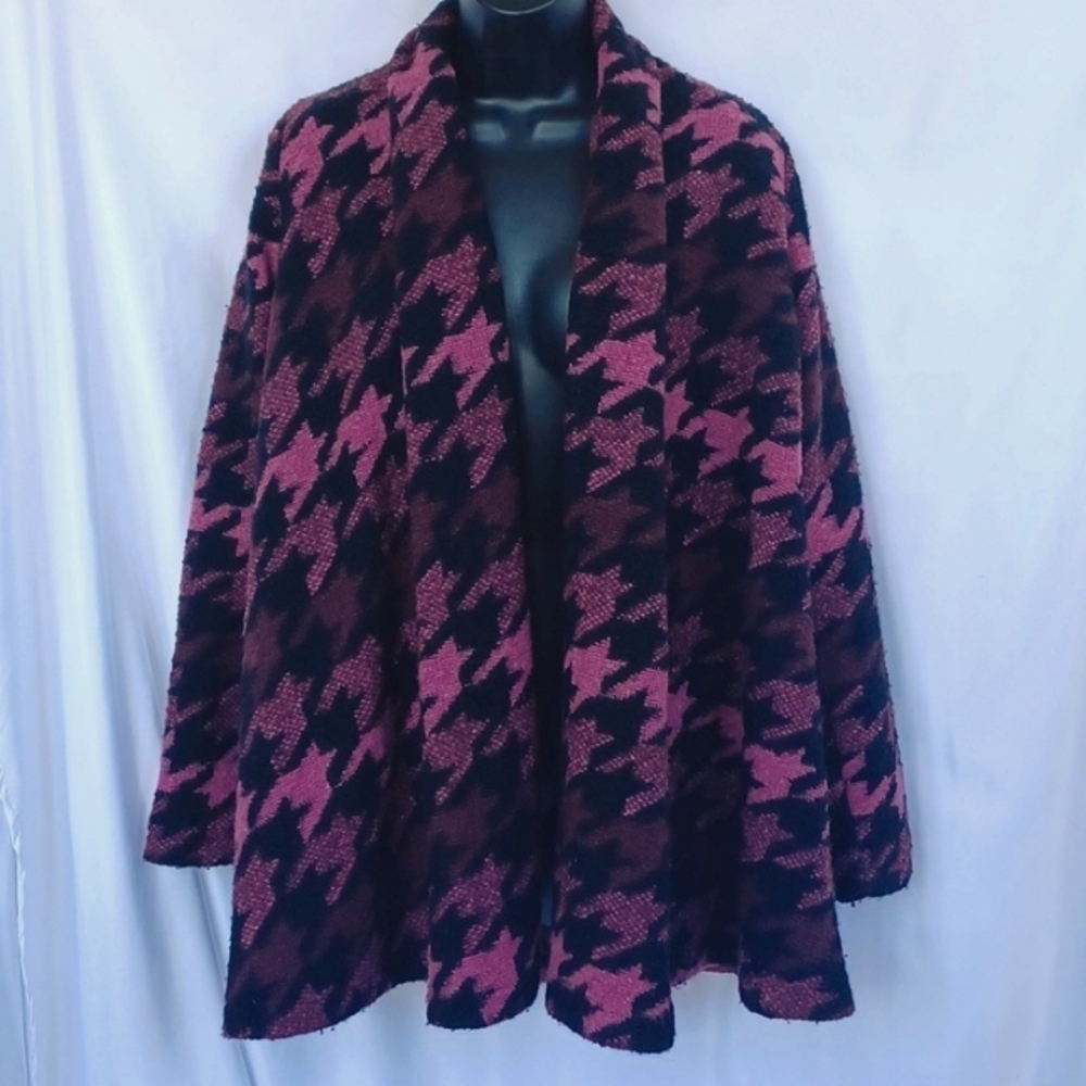 Epsilon Purple & Black Open front Swing Jacket, Lined, Sz M